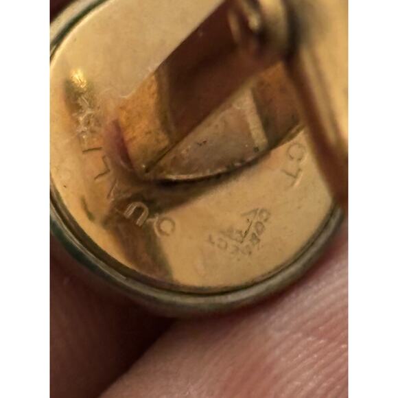 Mother of Pearl Gold Filled CORRECT QUALITY Vintage Cuff Link - Picture 3 of 4